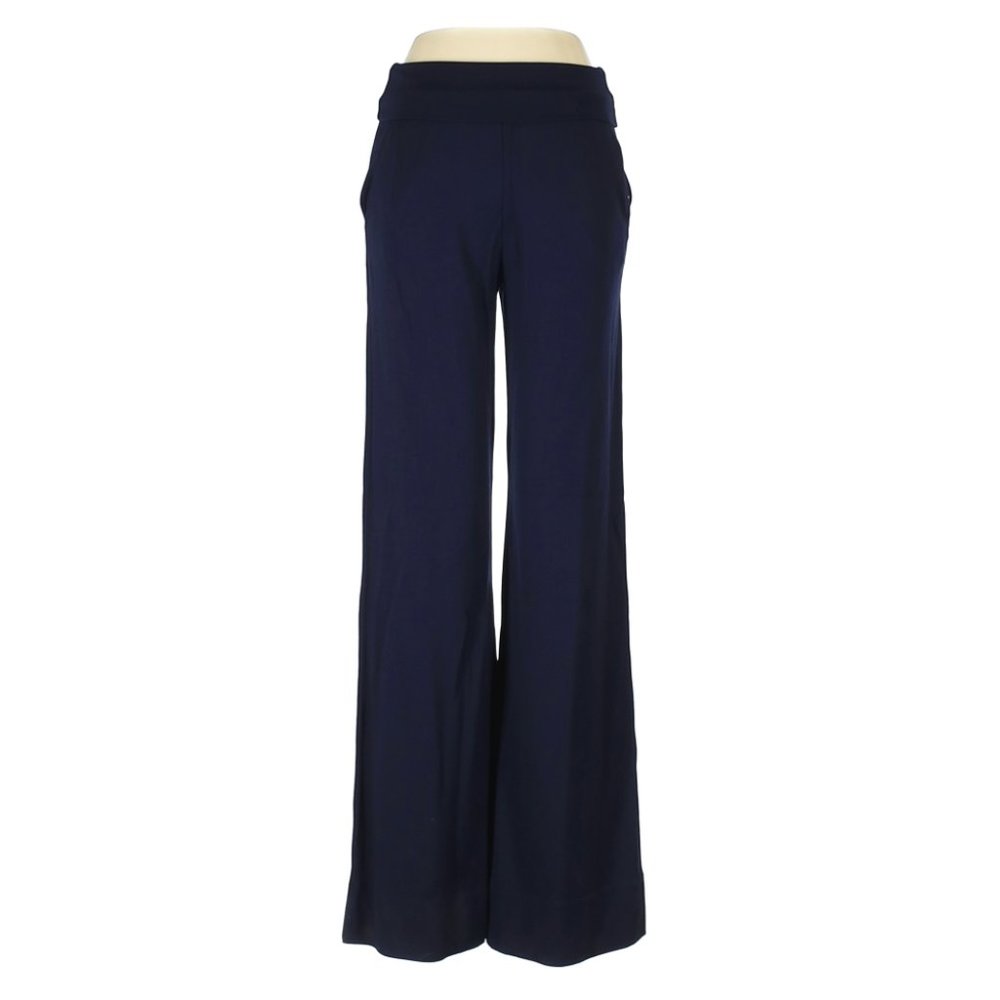 Cabi Jersey Knit Wide Palazzo Leg Pant Navy Blue S